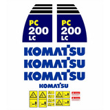Kit Adesivo Escavadeira Hidráulica Genérico Komatsu Pc 200lc