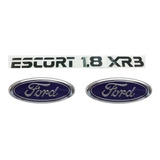 Kit Adesivo Escort 1.8 Xr3 Preto + Emblema Ford Grade E M