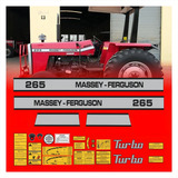 Kit Adesivo Etiquetas Trator Massey Ferguson 265 Mf265 Turbo Cor Prata