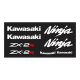 Kit Adesivo Faixa Emblema Compatível Ninja 250r Zx 2r branco