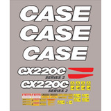 Kit Adesivo Faixa Escavadeira Hidráulica Case Cx220c Série 2