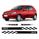 Kit Adesivo Faixa Lateral Aplique Carro Celta Prisma Kit64
