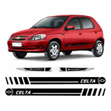 Kit Adesivo Faixa Lateral Aplique Carro Celta Prisma Kit66