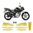 Kit Adesivo Faixa Lateral Emblema Yamaha Factor 125 Dourado