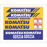 Kit Adesivo Faixas Compatível Motoniveladora Komatsu Gd523a