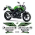 Kit Adesivo Faixas Emblemas Kawasaki Z300 2015 A 2018 Verde