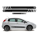 Kit Adesivo Faixas Lateral Compatível Punto Punto Preto 382 Cor Fiat Punto