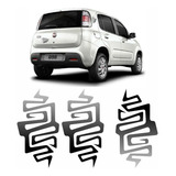 Kit Adesivo Fiat Uno Tribal Coluna E Traseira Untbl