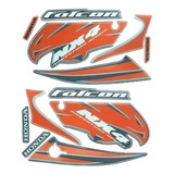 Kit Adesivo Jogo Faixas Moto Honda Falcon 2007 Laranja