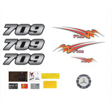Kit Adesivo Mercedes Benz 709 Faixa Lateral E Etiqueta Krt06 Cor Adesivo Mb 709