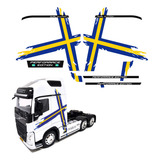 Kit Adesivo Miniatura 1 32 Volvo Fh Performance Azul Amarelo