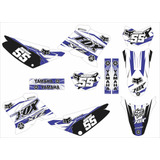 Kit Adesivo Moto Cross Trilha Xtz 125 Fox Branco Azul Lm330