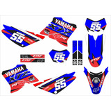 Kit Adesivo Moto Cross Trilha Xtz 125 Vermelho E Azul Lm339