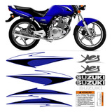Kit Adesivo Moto Suzuki Yes 125 2008 Azul Faixa Etiqueta