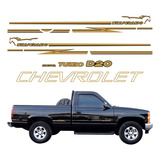 Kit Adesivo Para Chevrolet Silverado D20 Turbo Diesel 17708 Cor Dourado