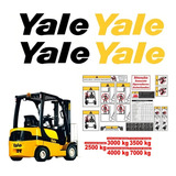 Kit Adesivo Para Empilhadeira Yale Completo Etiquetas Mk Cor Adesivo Lateral E Etiqueta Yale