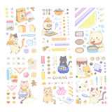 Kit Adesivo Scrapbook Cat Gato Divertido Artesanato Criativo