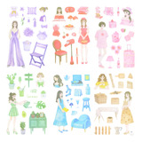 Kit Adesivo Scrapbook Girl Color Vintage Artesanato Criativo