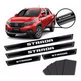 Kit Adesivo Soleira Resinada Proteção 4 Portas Fiat Strada