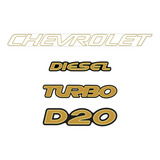 Kit Adesivo Tampa Traseira Silverado D20 Turbo Diesel Conque