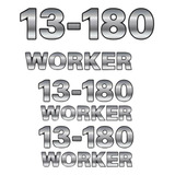 Kit Adesivo Volkswagen 13 180 Emblema Worker Caminhão Cmk43