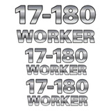 Kit Adesivo Volkswagen 17 180 Worker Emblema Caminhão Cmk75