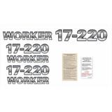 Kit Adesivo Volkswagen 17-220 Worker Emblema Caminhão Cmk80 Cor Cromado