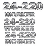 Kit Adesivo Volkswagen 24 220 Worker Emblema Caminhão Cmk97