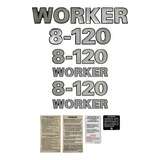 Kit Adesivo Volkswagen 8 120 Worker Emblema Caminhão Cmk15