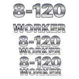 Kit Adesivo Volkswagen 8 120 Worker Emblema Caminhão Cmk15