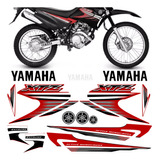 Kit Adesivo Xtz 125 2007 Vermelho Moto Yamaha Faixa Jogo