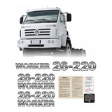 Kit Adesivos 3d Compatível Volkswagen 26 220 Worker Cmk100 Cor Emblemas 26 220 Worker Resinados Etiquetas