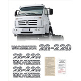 Kit Adesivos 3d Compatível Volkswagen 26 220 Worker Cmk100 Cor Emblemas 26 220 Worker Resinados Etiquetas