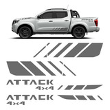 Kit Adesivos Attack 4x4 Nissan Frontier 2023 Faixa Grafite