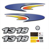 Kit Adesivos Caminhão Mercedes Benz 1318 Emblema Resinado Cor Não Se Aplica