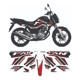 Kit Adesivos Carenagem Honda Cg Titan 150 2015 Vinho