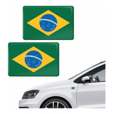 Kit Adesivos Compatível Bandeira Brasil Resinados 4x6cm R106
