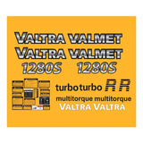 Kit Adesivos Compatível Trator Valtra 1280s Turbo Etiquetas Cor Trator Valtra Valmet 1280s