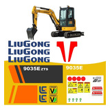Kit Adesivos Completo Liu Gong 9035 e P  Máquinas Pesadas Cor Preto