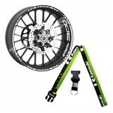 Kit Adesivos E Cordão Moto Kawasaki Ninja 300 Refletiva Roda