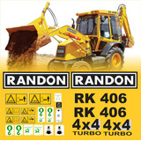 Kit Adesivos Etiquetas Retro Escavadeira Randon Rk 406 4x4