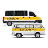 Kit Adesivos Faixa Escolar Para Van E Kombi Lateral 4 Mts