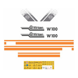 Kit Adesivos Faixa Fresadora Asfalto Wirtgen W100 Etiquetas