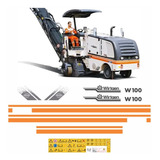 Kit Adesivos Faixa Fresadora Asfalto Wirtgen W100 Etiquetas