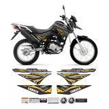 Kit Adesivos Faixa Yamaha Xtz Crosser 150 Z 2017 Preta Cr18