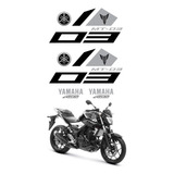 Kit Adesivos Faixas Emblemas Resinados Para Yamaha Mt03