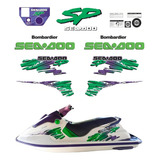 Kit Adesivos Faixas Jet Ski Seadoo Sea Doo Spx 1994 Verde Cor Padrão