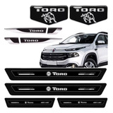 Kit Adesivos Fiat Toro Soleira Proteção Aplique E Brasão