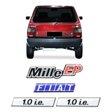 Kit Adesivos Fiat Uno Mille Ep 1.0 I.e Emblemas Resinados Cor Personalizado