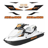 Kit Adesivos Jet Ski Para Sea Doo Gti 130 14806 Cor Verde laranja